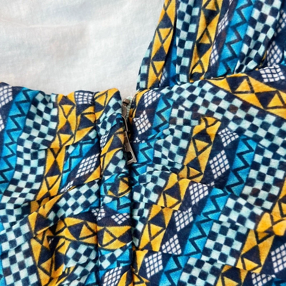 BCBGMAXAZRIA One Shoulder Puff Sleeve Top Cotton Silk Boho Statement XS NWOT - Picture 6 of 10